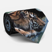 Fantasy Tiger en Moon Stropdas (Opgerold)