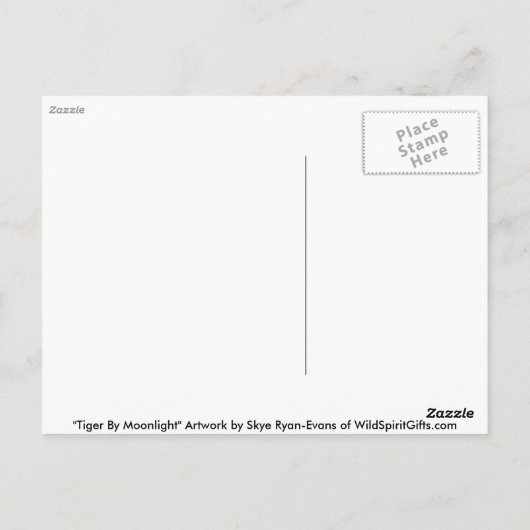 Fantasy Tiger & Moon Briefkaarten (Achterkant)