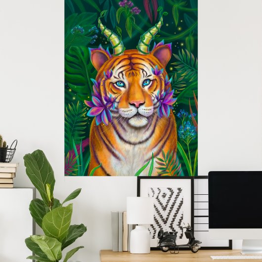 Fantasy Tiger Poster (Thuiskantoor)