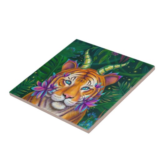 Fantasy Tiger Tegeltje (Zijkant)