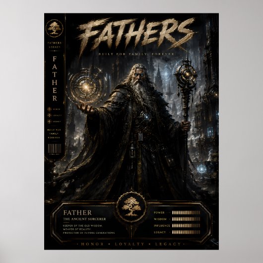 Fantasy Tovenaar Vader Poster (Voorkant)