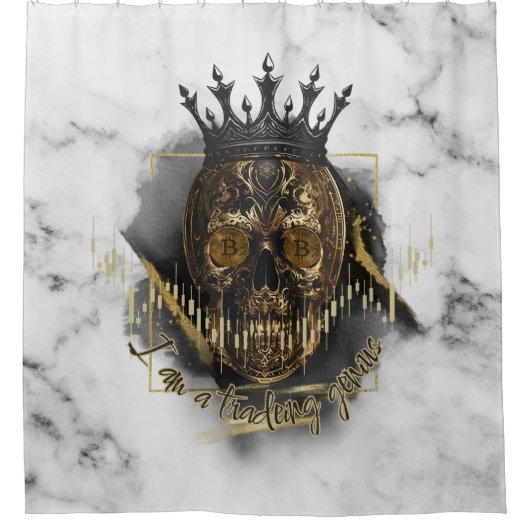 Fantasy Trade Design | Crypto BTC | affirmaties Douchegordijn (Voorkant)