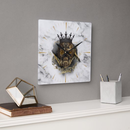 Fantasy Trade Design | Crypto BTC | affirmaties Vierkante Klok (Kantoor)