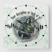 Fantasy trade design | Grim Reaper | motivation Vierkante Klok (Voorkant)