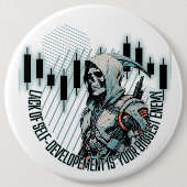 Fantasy Trade-ontwerp | motivatie | Grootste vijan Ronde Button 6,0 Cm (Voorkant)