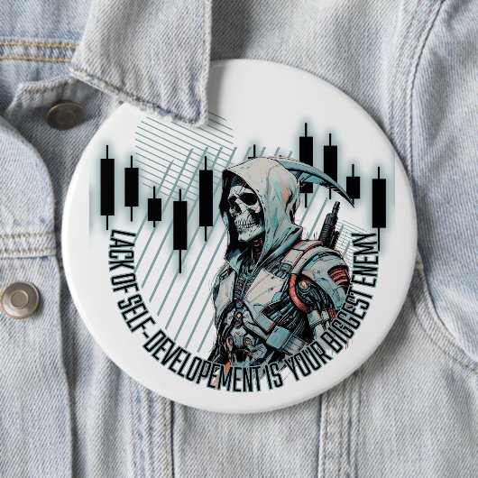 Fantasy Trade-ontwerp | motivatie | Grootste vijan Ronde Button 6,0 Cm (In situ)