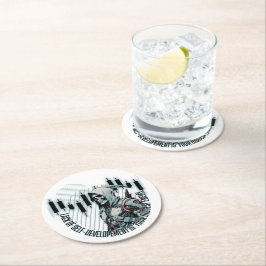 Fantasy Trade-ontwerp | motivatie | Grootste vijan Ronde Kartonnen Onderzetter