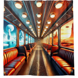 Fantasy Train Art Douchegordijn