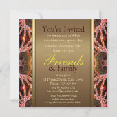 Fantasy Trance Golden Birthday Party Invitation Kaart (Achterkant)