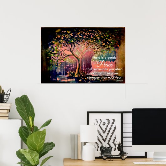 *~* Fantasy Tree AP81 Etherische Peace Quote Poste Poster (Thuiskantoor)