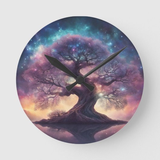 Fantasy Tree Art Ronde Klok (Voorkant)