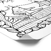 Fantasy Tree Forest Eenhoorn Kleurplaat Art Poster (Hoek)