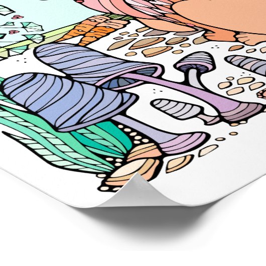 Fantasy Tree Forest Shawled Rabbit Poster (Hoek)