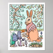 Fantasy Tree Forest Shawled Rabbit Poster (Voorkant)