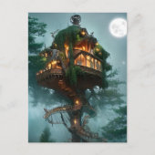 Fantasy Tree House Digital Art Briefkaart (Voorkant)