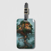 Fantasy Tree House Digital Artwork Bagagelabel (Voorkant (verticaal))