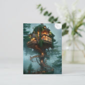 Fantasy Tree House Digital Artwork Briefkaart (Staand voorkant)