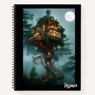 Fantasy Tree House Digital Artwork Bullet Journal Notitieboek