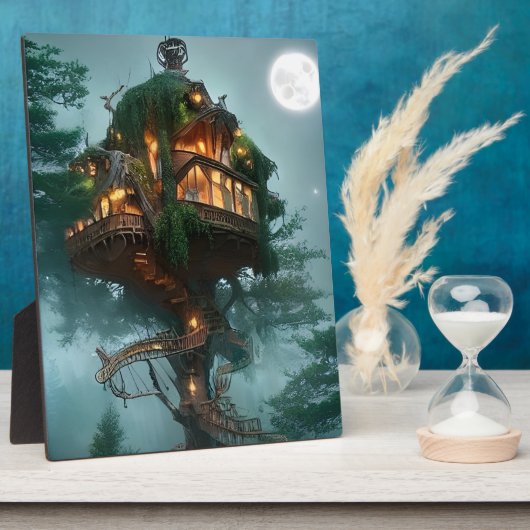 Fantasy Tree House Digital Artwork Tabletop Fotoplaat (Zijkant)
