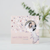 Fantasy Tree Voeg je foto-bruiloft toe Save The Date (Staand voorkant)