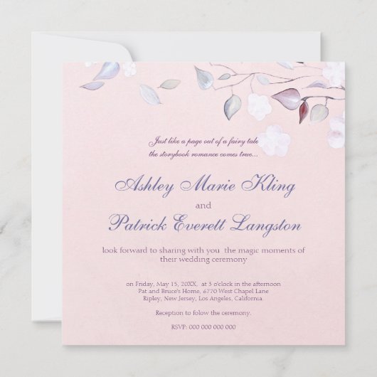 Fantasy Tree Voeg je foto-bruiloft toe Save The Date (Achterkant)