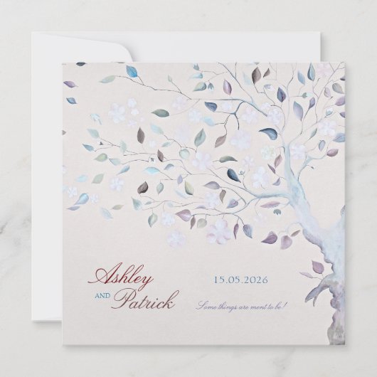 Fantasy Tree Wedding Invitation Kaart (Voorkant)
