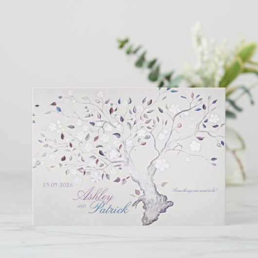 Fantasy Tree Wedding Kaart (Staand voorkant)