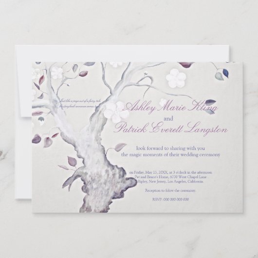 Fantasy Tree Wedding Kaart (Achterkant)