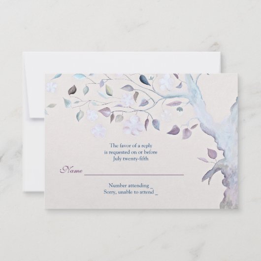 Fantasy Tree Wedding RSVP (Achterkant)