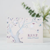 Fantasy Tree Wedding RSVP Kaartje (Staand voorkant)