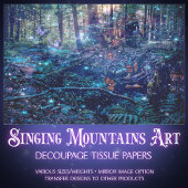 Fantasy Trees Butterfly Woodland Decoupage Tissuepapier