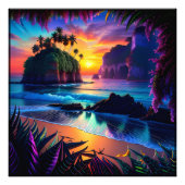 Fantasy Tropical Beach Drie Foto Afdruk (Voorkant)