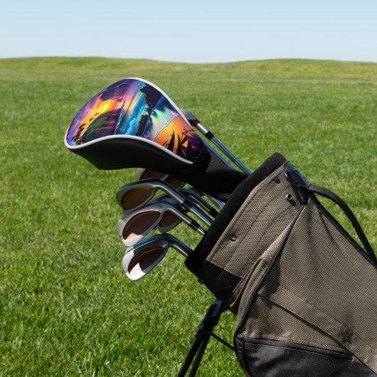 Fantasy Tropical Beach Drie Golfheadcover (Insitu)