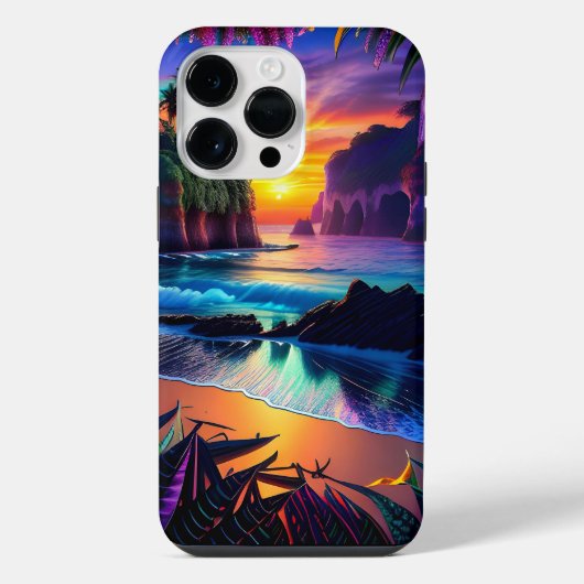 Fantasy Tropical Beach Drie iPhone Hoesje (Achterkant)