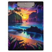 Fantasy Tropical Beach Drie Klembord (Voorkant)