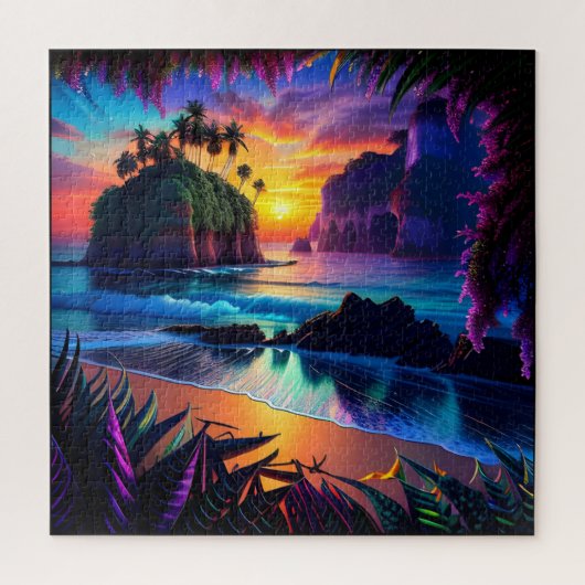 Fantasy Tropical Beach Drie Legpuzzel (Verticaal)