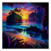 Fantasy Tropical Beach Drie Perfect Poster (Voorkant)