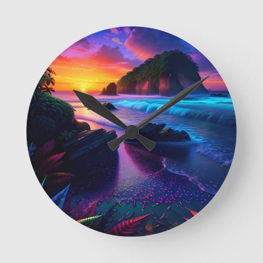 Fantasy Tropical Beach One Ronde Klok (Voorkant)