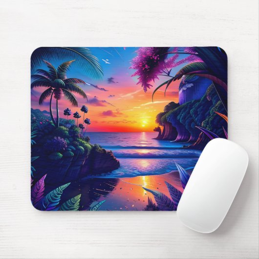Fantasy Tropical Beach Two Muismat (Met muis)