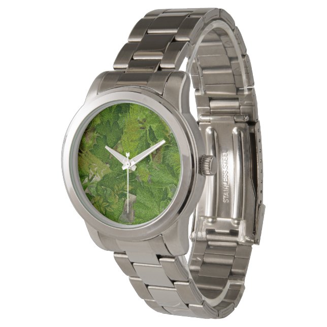 Fantasy Tropical Forest Horloge (Gekanteld)