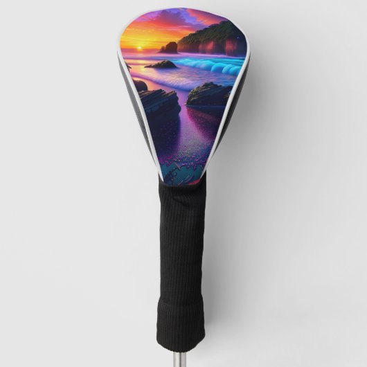 Fantasy Tropisch Strand Een Golfheadcover (Voorkant)