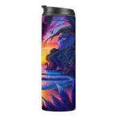 Fantasy Tropisch Strand Twee Thermosbeker (Geroteerd rechts)