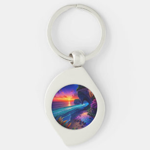 Fantasy Tropisch Strand Vier Sleutelhanger