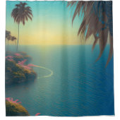 Fantasy Tropisch Zee Lagoon Douchegordijn (Voorkant)