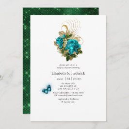 Fantasy Turquoise en Gold Couples Shower Kaart
