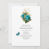 Fantasy Turquoise en Gold Engagement Party Kaart (Voorkant)
