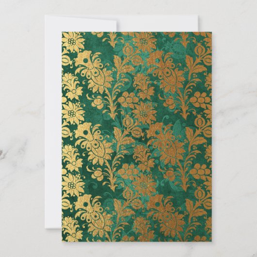 Fantasy Turquoise en Gold Quinceañera Kaart (Achterkant)