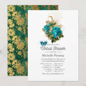 Fantasy Turquoise en Gold Virtual Shower Kaart (Voorkant / Achterkant)