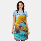 Fantasy Turquoise River" Schort (Gedragen)
