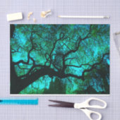 Fantasy Turquoise Tree Silhouette Tissuepapier (Craft)